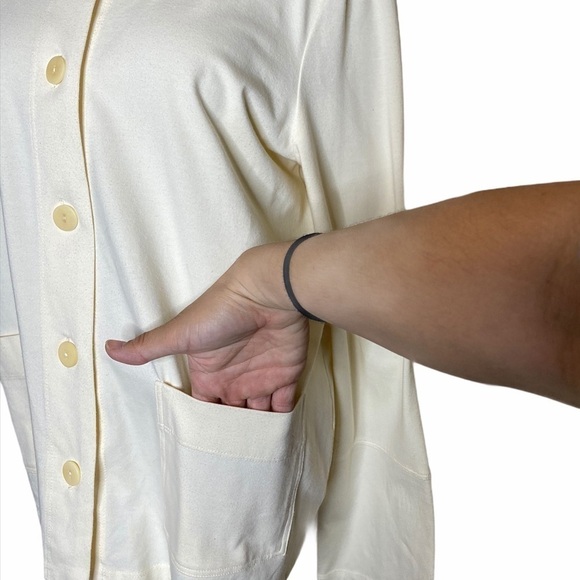 Eileen Fisher Cream Button Down Cardigan - Picture 3 of 8